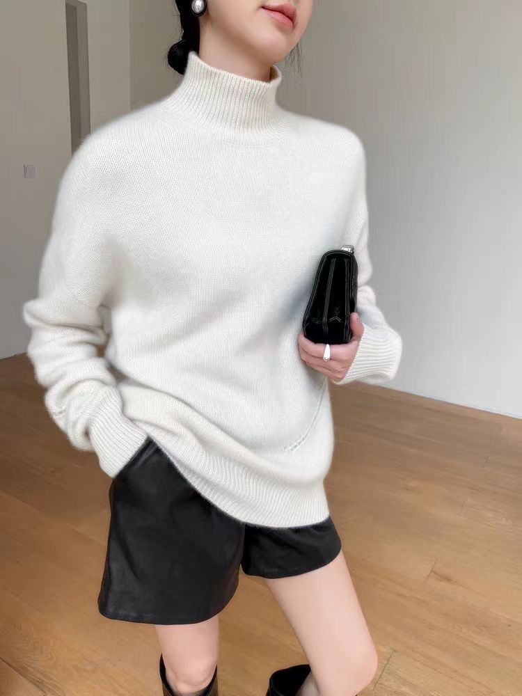 秋冬必备高级感气质简约高领毛衣,女装羊毛衫,冀清阳荣