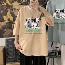 YT26263-P30亚短袖t恤男大码五分袖男宽松七分袖海报风，男装T恤，电商A040
