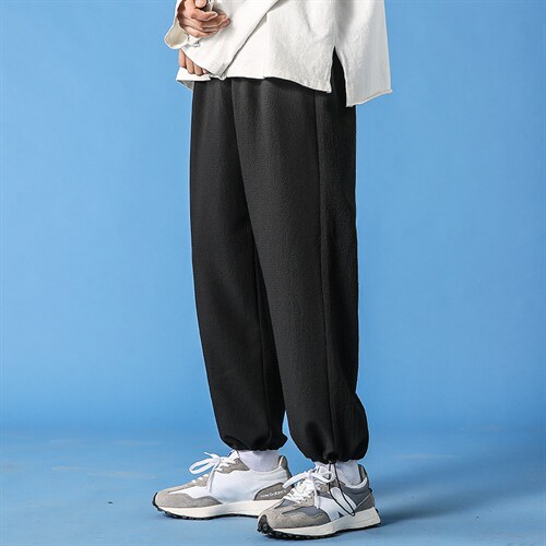 夏季大码港风束脚抽带日系学生青少年潮流百搭九分裤男K9163P35，男装休闲裤，电商B226
