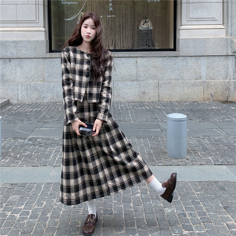 新品韩系格子套装两件套2C212-G176-P225-K328,女装套装/套裙,2C212
