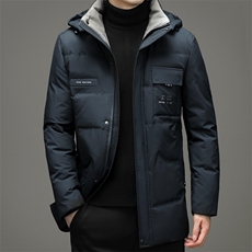 新款2023冬季羽绒服男装保暖可脱卸帽外套中年爸爸装TLM2109-P250，男装羽绒服，电商B212（原钱塘6029）