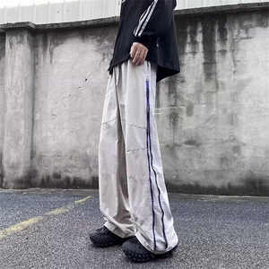 休闲裤男士春秋季薄款宽松直筒裤子美式青少年男生速干运动长裤图片