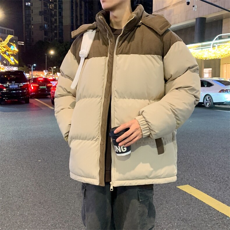 棉服撞色拼接灯芯绒外套男生冬季棉衣情侣装棉袄子M810-P85,男装棉衣,星座308B-2