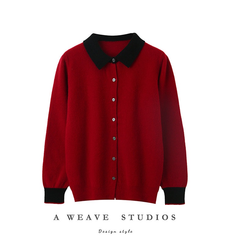 2025年秋季开衫长袖时尚简约翻领开衫，男装羊毛衫，温瑞