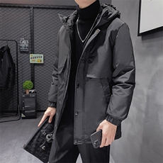 有版权连帽纯色班服团体情侣学生团建可印花羽绒服男士修身长款，男装羽绒服，星座301D-5(原星座1415）