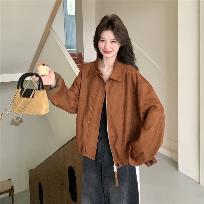 现货新款麂皮绒外套26164P150K238,女装短外套,2D035