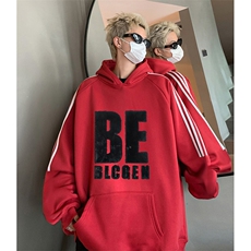 抖音得物供货提供视频秋冬重磅美式宽松织带连帽卫衣0433，男装卫衣，电商A486