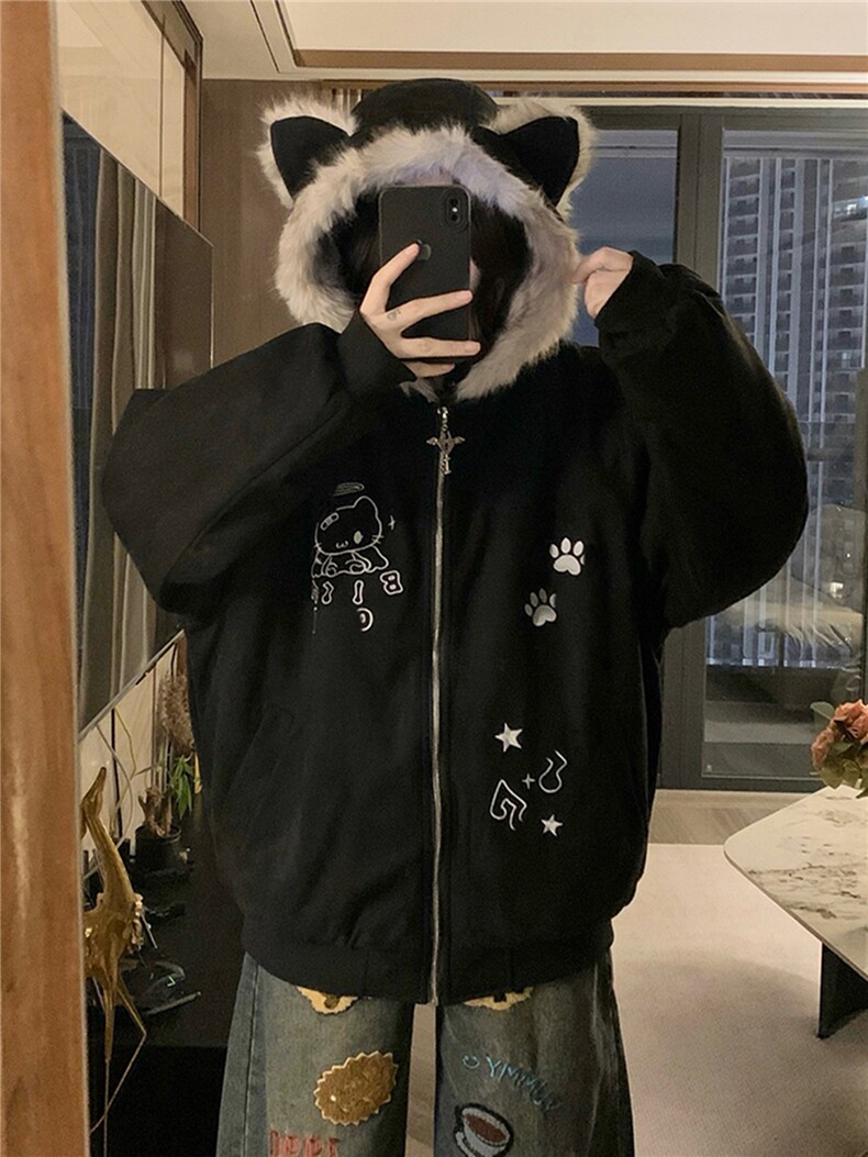 网图小众设计KT刺绣加厚座山雕毛绒外套男女冬季棉衣外套P108,男装棉衣,电商C306-1