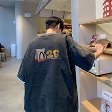 直播品质240克重磅水洗做旧短袖t恤男女SDX180-特P25控48，男装T恤，电商B367