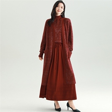 2025秋冬百搭时尚简约长袖高领连衣裙，女装连衣裙，雅之冉羊绒