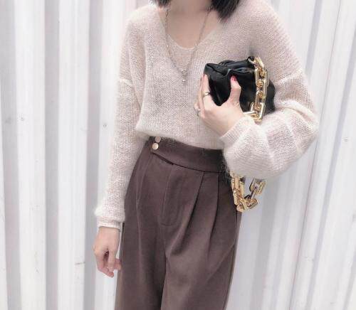 双扣呢子简约阔腿裤，女装，1+1 MAIN ROAD