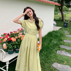 现货-夏季新款简约小清新绿色两件套P135-K198，女装套装/套裙，浙宝203