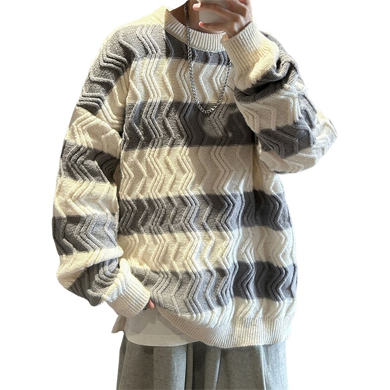 cityboy！条纹毛衣男士加厚麻花线衣男针织衫男XH03-P60,男装针织衫/毛衣,电商B367