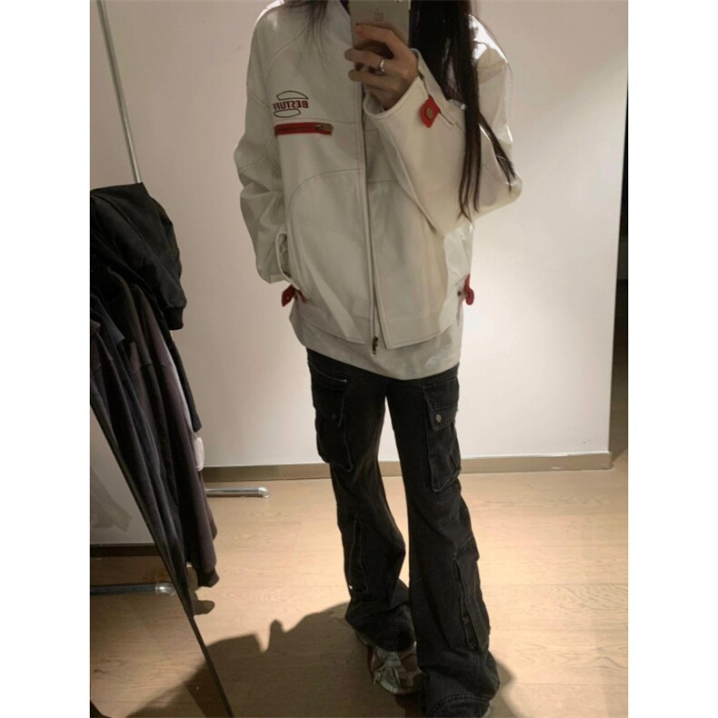 【有货】美式复古机车皮衣外套男高级感立领夹克W195LL-特P72,男装夹克,星座1007（原301D）