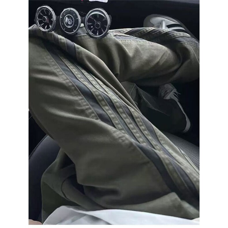 美式复古侧边条纹裤男潮牌复古直筒裤高街休闲裤XF001-P42,男装休闲裤,星座208-5