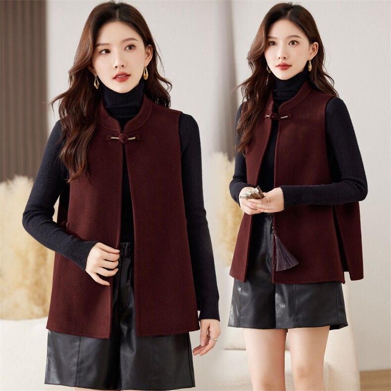 2025年秋季新款双面羊绒大衣时尚气质洋气百搭背心，女装双面呢大衣，媚琳依坊