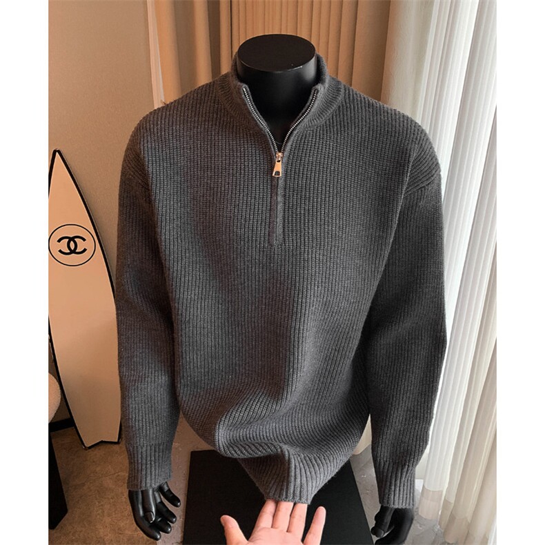 现货2W件长袖时尚休闲男装半拉链毛衣XZ608-TM2144-特P45图片