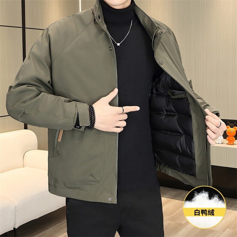 羽绒服男新标50白鸭绒夹克外套休闲时尚立领男士上衣Y3076-P140,男装夹克,星座310B-3