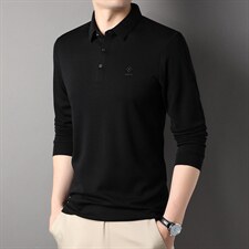 G88159男式2023年秋季新款T恤衫男长袖羊毛青年休闲体恤P72，男装T恤，电商B360