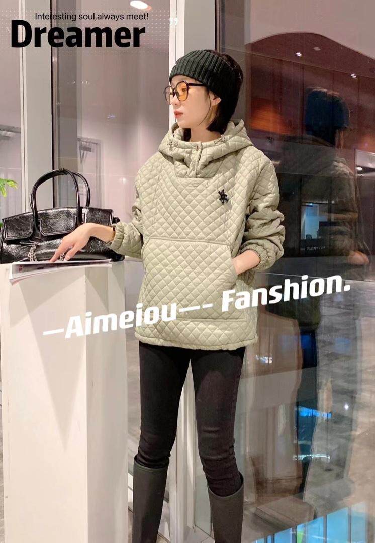 爱美欧现货小熊标卫衣，女装卫衣/绒衫，爱美欧