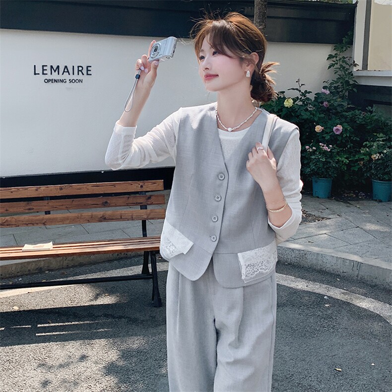 新款！！马甲三件套2C205-6830-P175-K258,女装套装/套裙,2C205