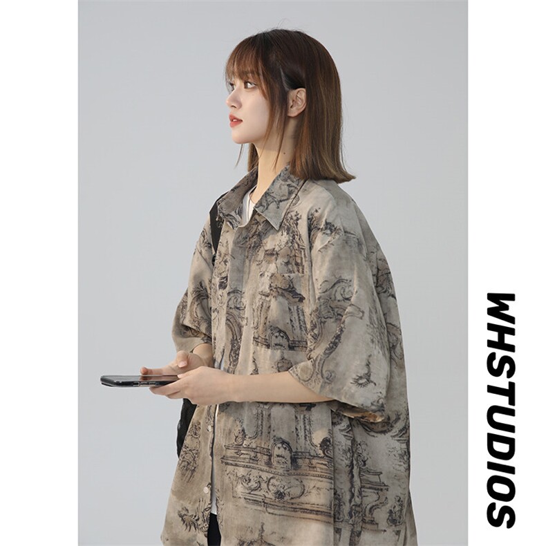~新款扎染满印清凉短袖夏季衬衫风冰丝 225-2-CS806-P38-控55图片