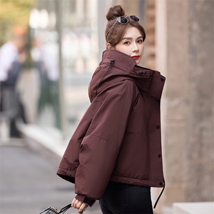 休闲保暖工装羽绒服女2024冬季新款小个子超好看派克服白鸭绒外套图片