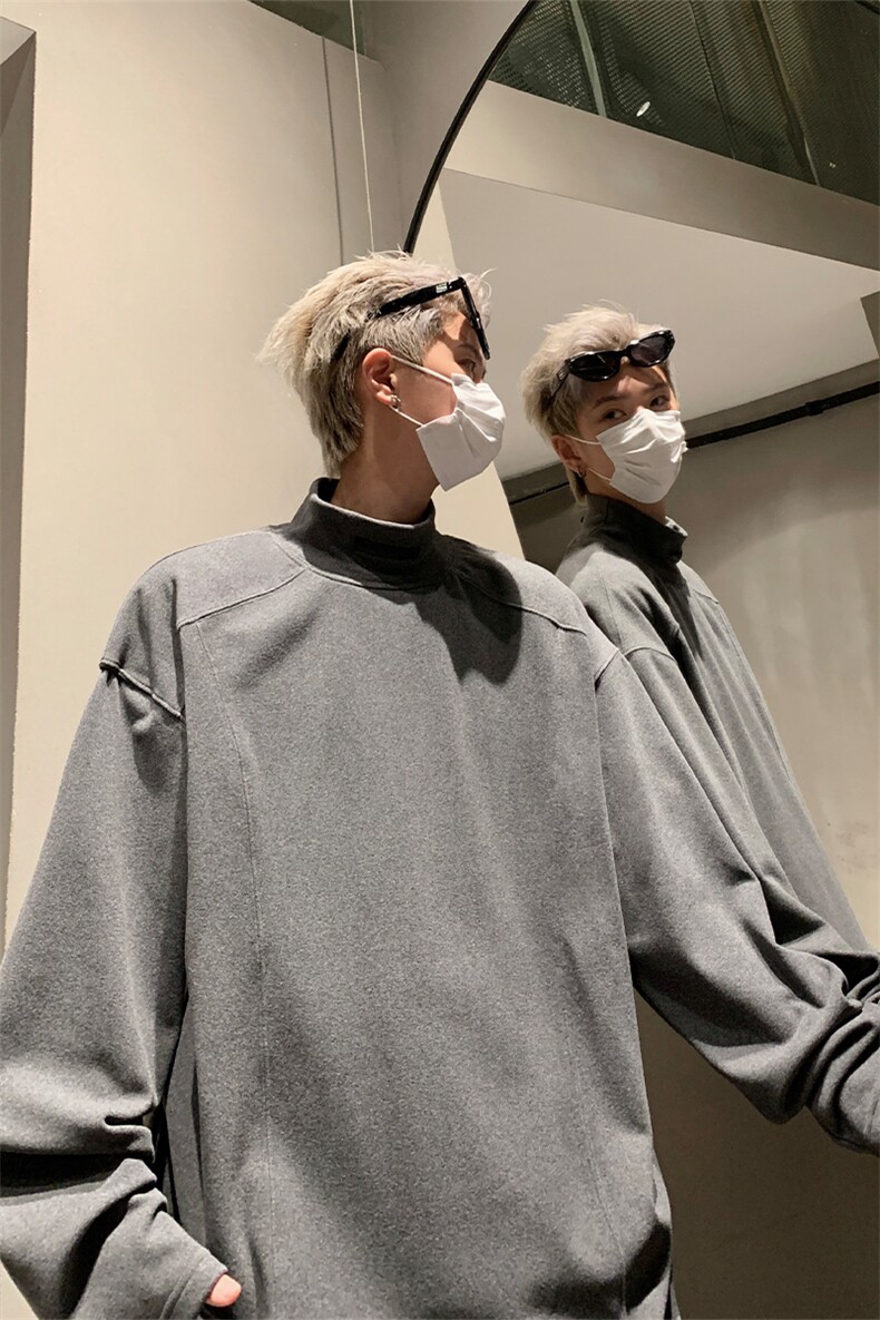 半高领长袖卫衣男秋季宽松休闲套头t恤打底衫XZ514-2-24230-P48,男装T恤,星座514-2(原B239)