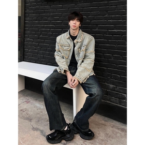 【有货】cleanfit毛边牛仔外套男款美式高街工装夹克CT01CC-P65图片