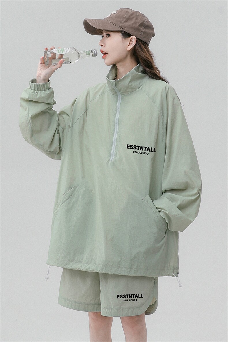 中性风23新款夏季时尚百搭防晒服套装运动两件套TZ612801P70控98,男装防晒衣,电商A268
