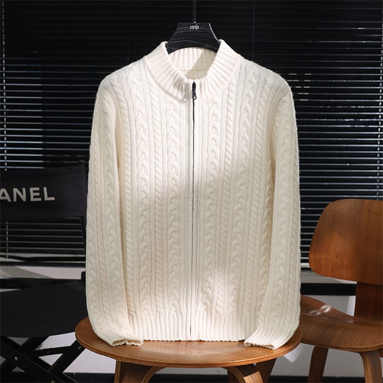 男士休闲时尚都市针织衫，男装羊绒开衫，君道羊绒