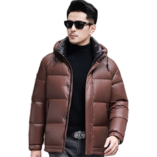 高品质脱卸帽短款90白鸭绒羽绒服外套中年男装加厚羽绒服夹克，男装夹克，钱塘723