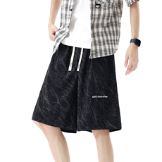 美式高阶夏季冰丝凉感扎染舒适短裤情侣五分裤K502519特批26，男装牛仔裤，电商A247