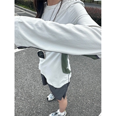 网图原版高品防嗮UP70+明线撞色口袋长袖T恤男女A734-P48，男装T恤，星座1505