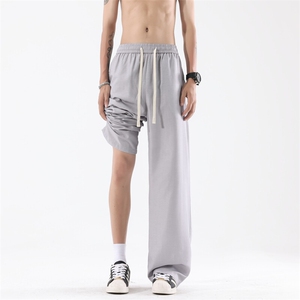 夏季新款休闲裤男宽松冰丝裤直筒拖地裤纯色速干裤K3511-P35 控58图片