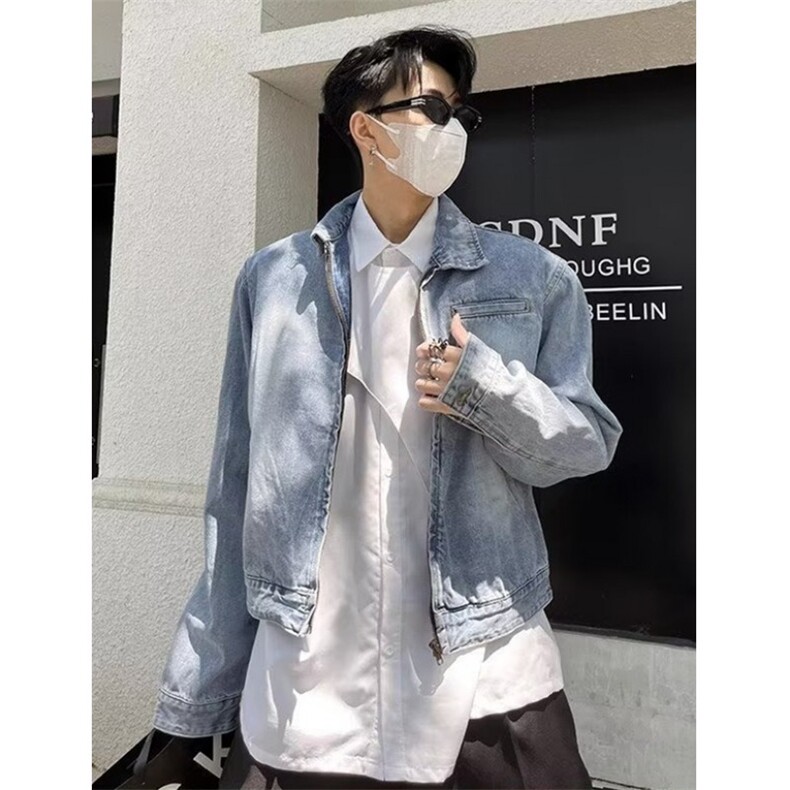 水洗牛仔夹克男秋季美式街头复古宽松百搭外套女JB17,男装夹克,星座1116A（原606A-3）