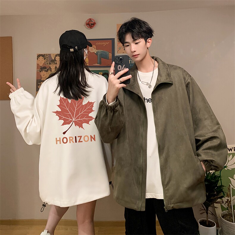 麂皮绒夹克男大码立领褂子外套JK85423-P68加绒款-P78,男装夹克,电商A040