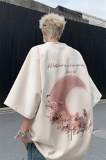 2025美式潮流麂皮绒短袖t恤大码宽松港风大码半袖上衣男H9904-P28，男装T恤，电商B295