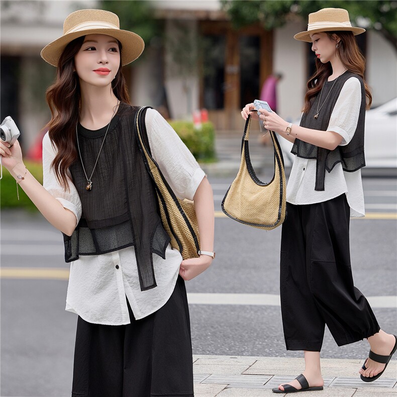 【2026夏季女装新款】大量现货时尚宽松舒适休闲套裤，女装套装/套裙，缘衣格