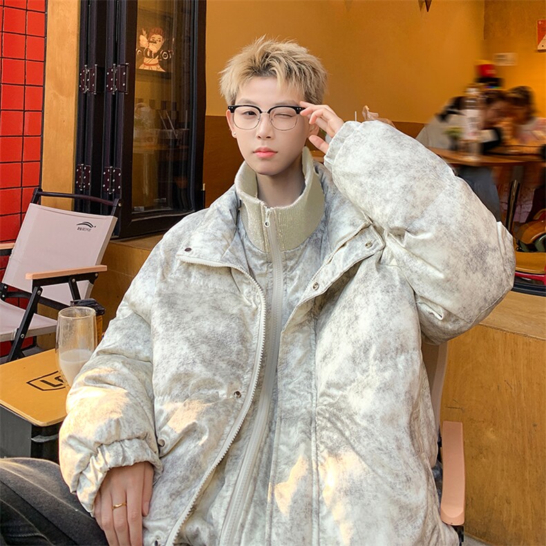 咖色棉服男冬季防寒美式复古立领短款棉衣外套厚保暖情侣918-p125，男装棉衣，电商A020