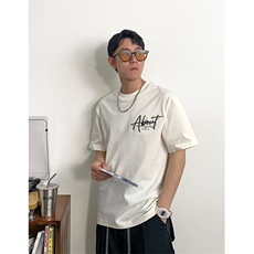 斑驳彩蝶专柜高级感纯棉重磅短袖T恤男士新款上衣宽松半袖体恤男，男装T恤，星座506A