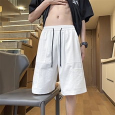 港风工装休闲裤高街五分裤宽松沙滩裤直通短裤DK237P28，男装休闲裤，星座1204-3