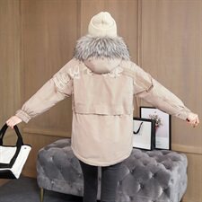 时尚潮流女装棉衣宽松慵懒纯色设计大口袋装饰洋气减龄百搭款型舒适保暖，女装棉衣/棉服，依如秀(原杭风阁)