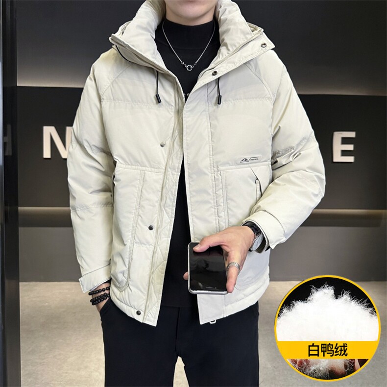 M736-P160标50%白鸭绒2025新款羽绒服男冬季连帽潮流百搭青年,男装羽绒服,星座507A（原星座306B-2）