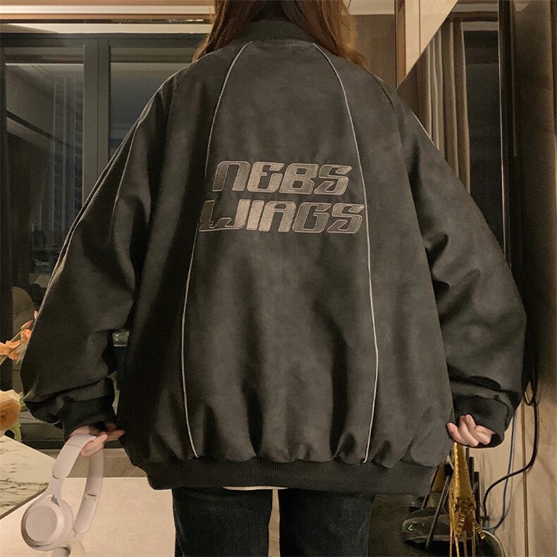 春秋美式高街刺绣棒球服外套男女潮牌复古休闲PU皮夹克C651-108,男装夹克,星座911-2(原星座613-2）
