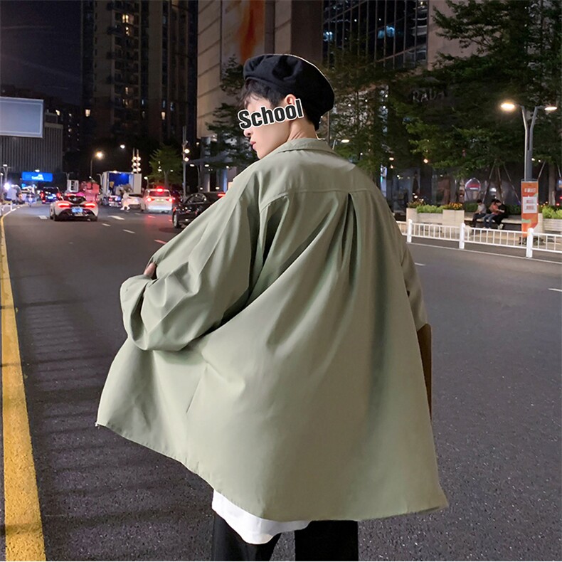 20港风新款男女情侣枫叶反光印花衬衫学生衬衣外套504-W2036-P32,男装衬衫,星座504