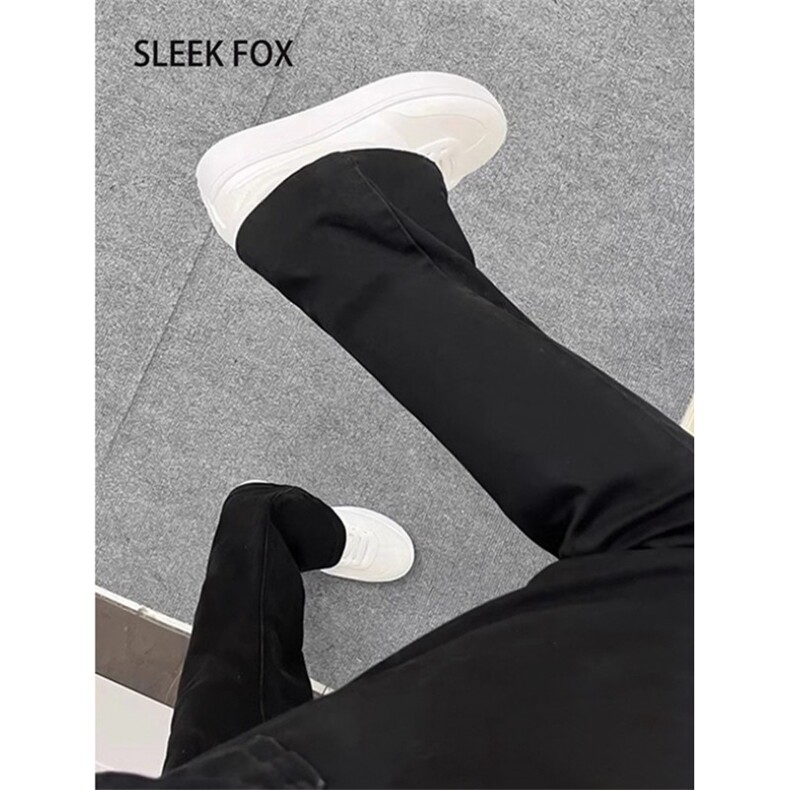 垂感黑色弯刀裤男士轻奢微喇西裤秋季百搭显高休闲西装裤KJ022,男装西服套装,星座1116A（原606A-3）