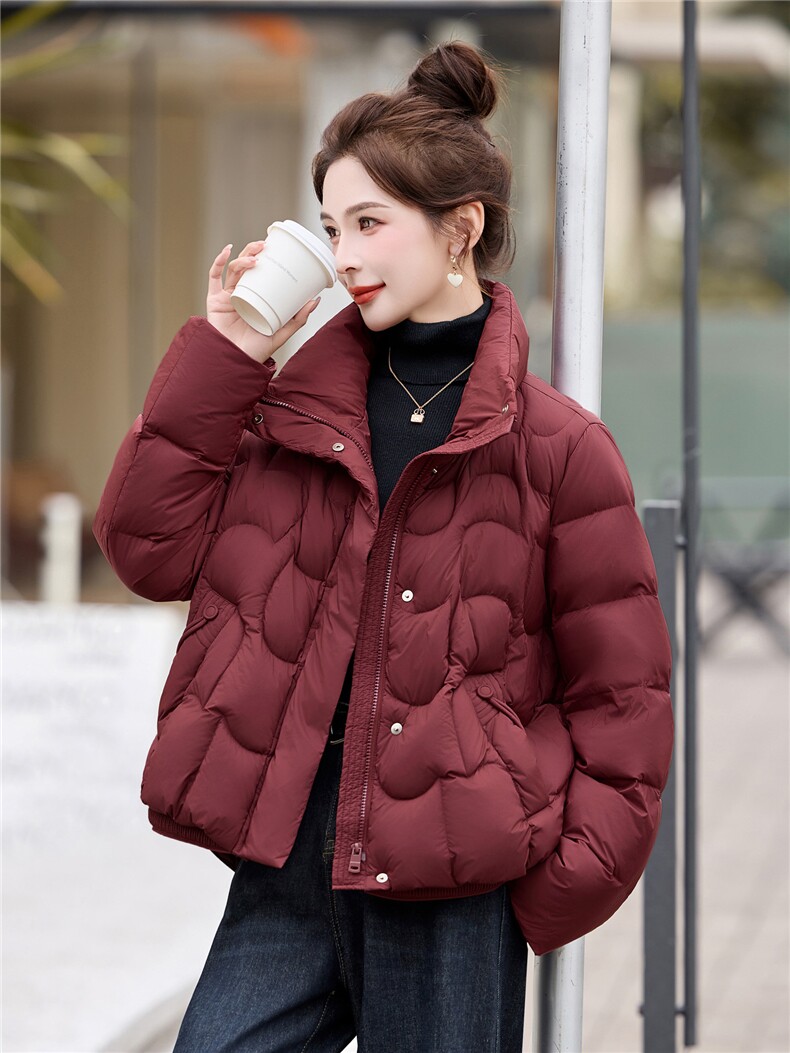 现货2025年新款白鸭绒90绒短款羽绒服女宽松显瘦上衣女保暖轻薄女,女装羽绒服,璐依舞