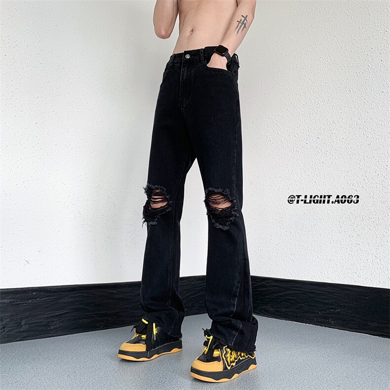 美式高街ins小众破洞牛仔裤货号K751P60图片