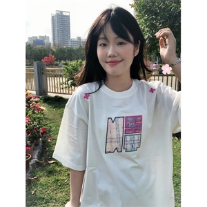 H0579-P35小香风刺绣简约休闲T恤女图片